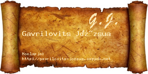 Gavrilovits Józsua névjegykártya